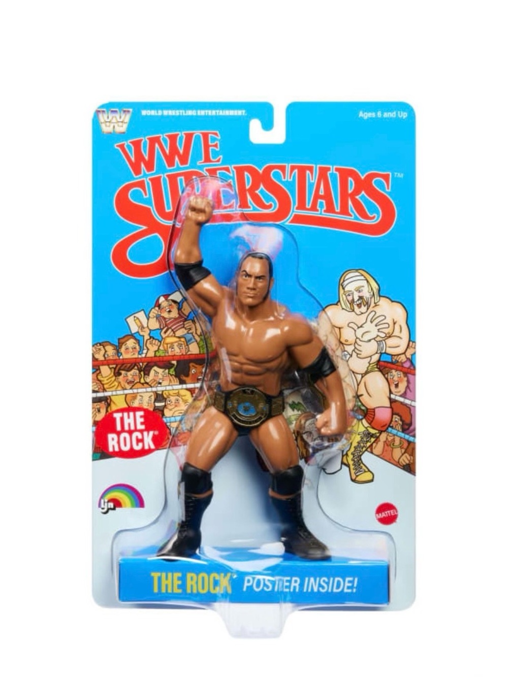 LJN WWE Superstars The Rock Action Figure Blue Card